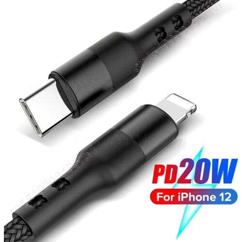 PD 20W USB C Quick Charge Charger Cable For iPhone 12 Mini 11 Pro Max XS X 8 7 Plus Fast charging USB Type C Data Cable 0.3/1/2M