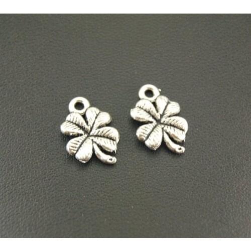 20 Pcs Silver Color/Bronze 4 Leaf Clover Charms DIY Jewelry Findings Accessories 11x17mm A695/A696