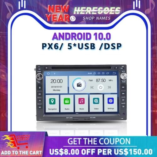 PX6 IPS DSP Android 10 4G RAM + 64G ROM RDS Radio Bluetooth 5.0 Map Wifi Car DVD GPS Player For VW Jetta Bora Golf 4 Passat B5