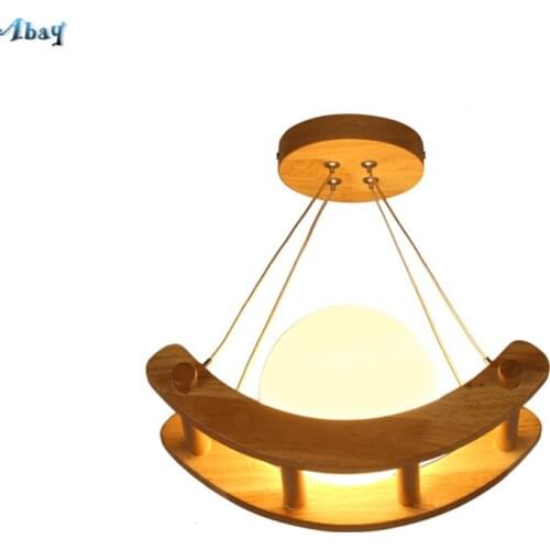 Nordic Simple Wood Pendant Lights Hanging Lamp Loft Decor Vintage Light LED Corridor Living Room Bedroom Dinner Childrens Room