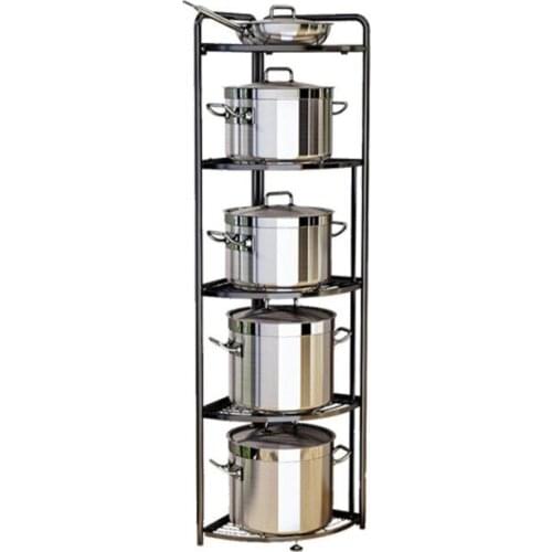 Free installation of kitchen countertops triangular corner shelf storage rack multi-layer cookware foldable shelf