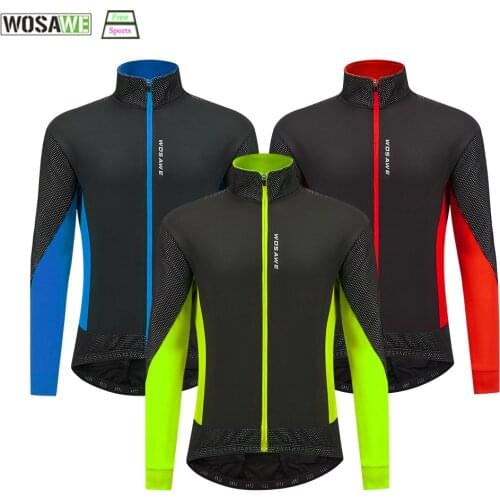 WOSAWE Winter Men Cycling Clothes Windproof Thermal Warm Bicycle Apparel Riding Coat MTB Road Bike Clothing Outdoor Sport Jacket