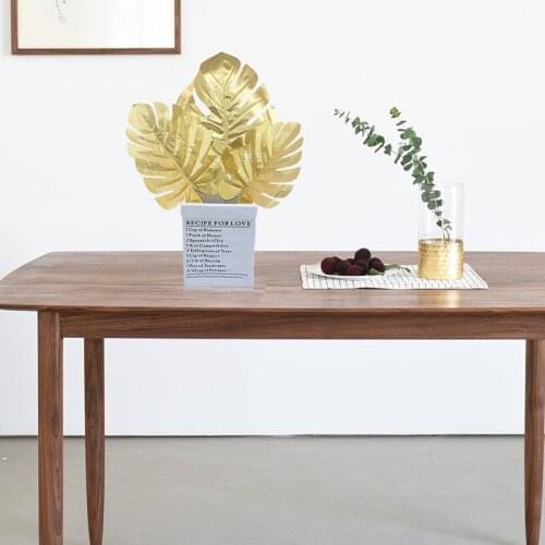 Golden/ Green Artificial Monstera Plants Plastic Tropical Palm Leaves Home Garden Decor Accessories Photography Decor Leaves