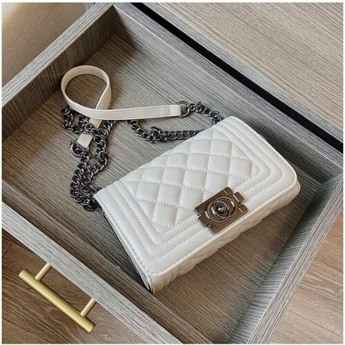 Chain Women Handbags 2021 Fashion High Quality Leather Crossbody Bag High-end Ladies Diamond Single Shoulder Messenger Bag