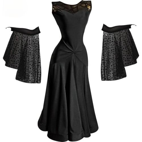New Fashion Ballroom Dance Long Dress Sleeveless Skinny Waltz Skirt for Women Dance Competition Show Perfoemance Clothes