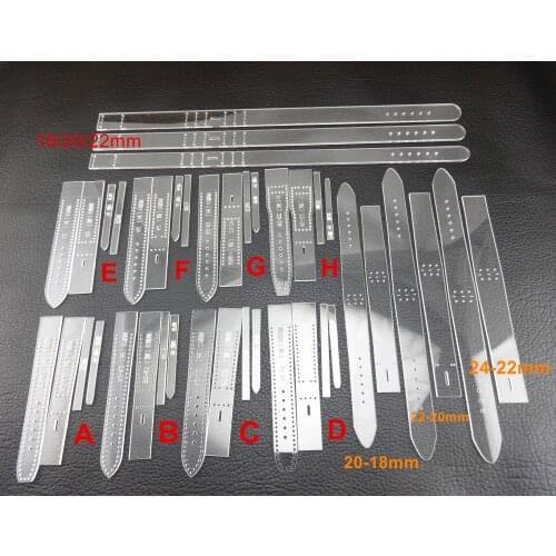14sets Leather Craft Acrylic Perspex Watch Strap Band Stencil Template Tool - Edger Creaser Groover Skiver Beveler Awl Slicker