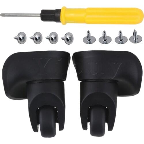 2 x Black Left&Right 9.1cmx9.7x4.9cm DIY Luggage Wheels Replacement
