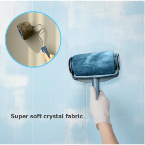 5/8pcs Paint Runner Roller Brush Handle Tool Flocked Edger Office Room Wall Painting Home Tool Roller Paint Brush Set