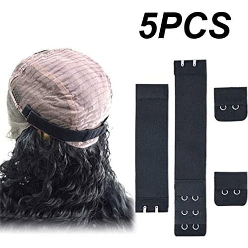 5pcs Multifunctional Adjustable Black Craft Sewing Arts Elastic Band With Hooks DIY Sturdy Home Accessories For Wigs Making Bra