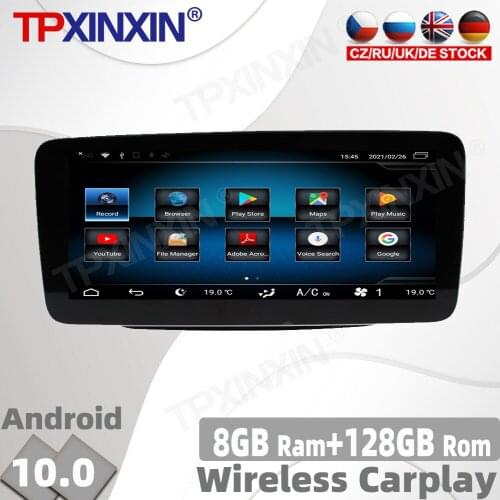 8+128GB 10" Android 10 For Mercedes-Benz A B Class Car Radio Multimedia Video Player Navigation GPS Accessories Auto 2din No DVD