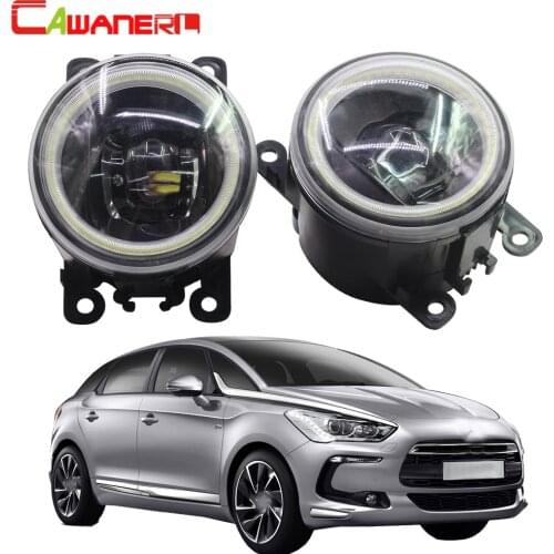 Cawanerl For Citroen DS5 Car H11 LED Fog Light Assembly 4000LM Angel Eye Daytime Running Light DRL 12V 2012 2013 2014 2015 2016