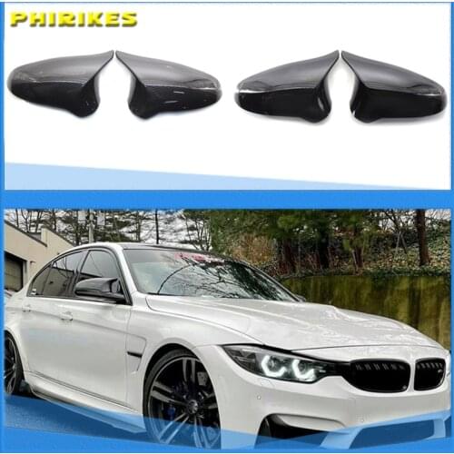Rearview Mirror Covers For BMW F80 M3 F82 F83 M4 2015-2018 ABS Carbon Fiber Gloss Black