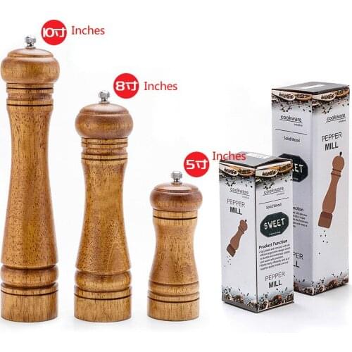 Tchen Manual Pepper Mill Shaker Salt and Pepper Grinder Adjustable Coarseness Salt Grinder for Spice Steak Cooking Tools