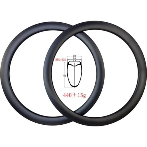 440g 700C 55x28mm disc brake carbon rims Hookless 55mm depth UD 3K 12K matte glossy Road gravel bike wheels 18H 20H 24H 28H 32H