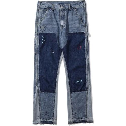 EukaaRu High Street Baggy Jeans Hip Hop Streetwear Mens Wash Loose Straight Pants Wide Leg Casual Pants Woman Bf Jeans Trousers