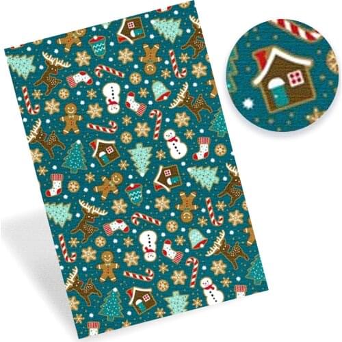 IBOWS 22*30cm Faux Synthetic Leather Sheet Christmas Tree Elk Santa Leather Fabric DIY Handmade Garment Home Textil Supplies