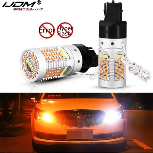 IJDM 7440/T20 LED No Resistor Required 21W 1156 P21W LED BAU 15S PY21W Amber LED Turn Signal,White LED Daytime Running Light