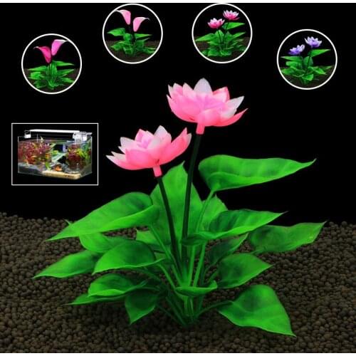 Artificial Underwater Plants Aquatic Water Grass Simulation Lotus Calla Flowers Plastic Aquarium Fish Tank Decoration Ornament