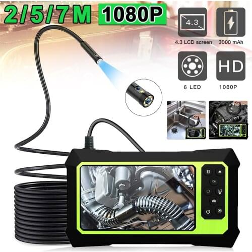 Industrial Endoscope Camera 1080P 4.3" LCD Digital 8mm Lens Waterproof Snake Camera Borescope Camera for Car Sewer Inspection