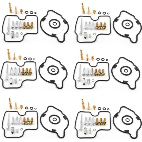 6Sets Motorcycle Card Repair Carburetor Rebuild Kits Rubber For Honda GL1500C GL1500CT Tour Valkyrie 1500