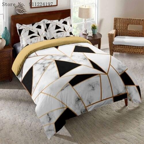 Geometric Patterns Bedding Set Marble Beautiful Printed Duvet Cover Set For Home housse de couette Quilt Cover Queen Bedclothes