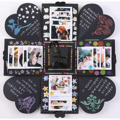 1Pcs/lot Explosion Box Scrapbooking DIY Photo Album for Valentines Day Wedding Box Birthday Party Suprise Festival Gifts