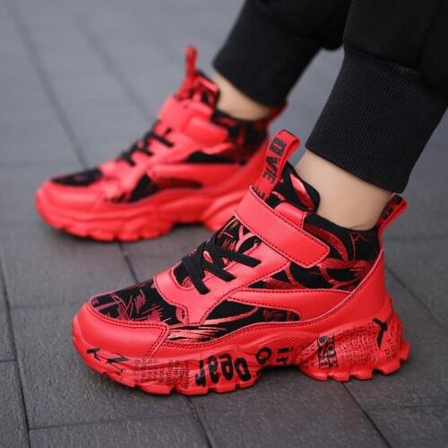 New Kids Winter Sneakers Lightweight Pu Leather Shoes For Boys Toddler Fashion Casual Waterproof Flat Shoes Soft Running Shoes