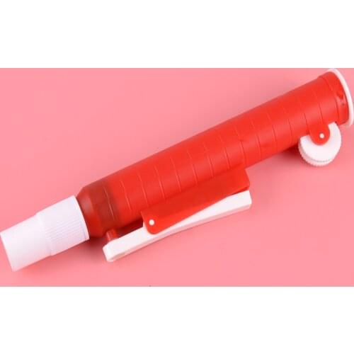 LETAOSK Red 25ml Plastic Manual Pipette Release Precise Pipet Pump Laboratory Dispenser Labware