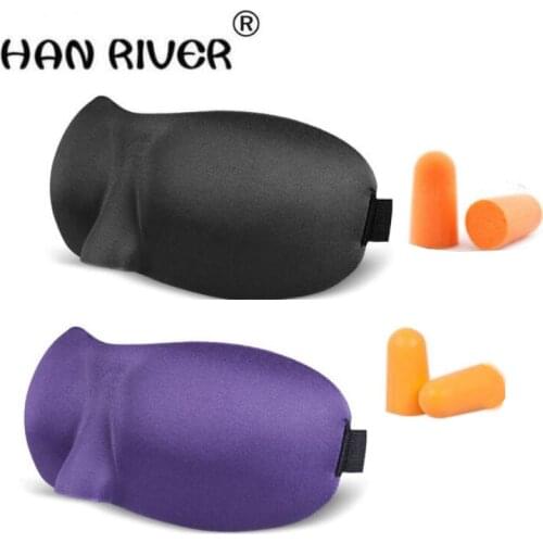 HANRIVER Hanjiang eye mask sleep + 2 computer portable travel foam eyeglasses eye mask and sponge ear plugs color random send