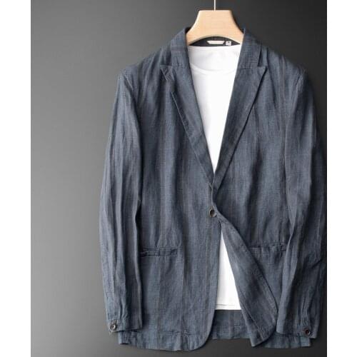 New Arrival High Quality Men Spring And Summer Suit Summer Light Thin Pleated Casual Jacket Linen Blazer Size M L XL 2XL 3XL