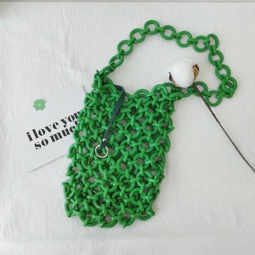 Translucent Handbag Ackley Circle Green Bead Bag 2021 New Personality Tide Handbag Bags for Women