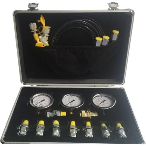 Portable Hydraulic Test Gauge Box Mechanical Digger Testing Tool Hand Tool Set Pressure Measuring Connector XZTK-60M
