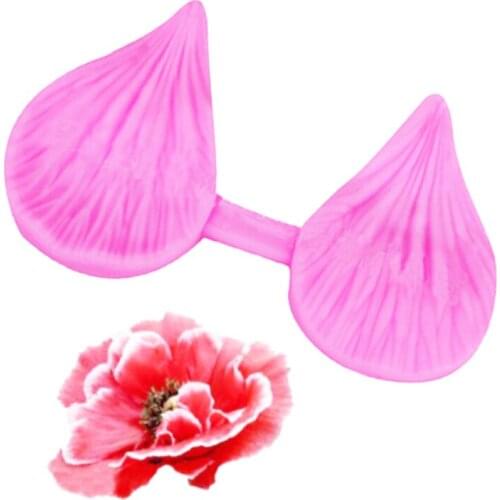 Fondant Cake Decor Tools Flower Making Peony Rose Floral Petal Leaf Veiner Cake Tool Veining Mold Kitchen Tool Accessories