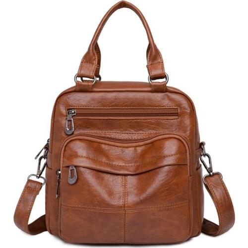 Casual Women Backpacks Vintage Female Shoulder Bags Soft Leather Backpack Ladies Travel Back Pack Luxury Bags for Girls Mochila