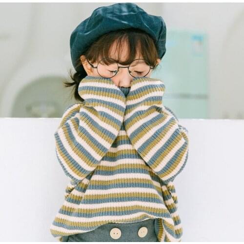 New Arrival Boys and Girls Sweaters Children Clothing Autumn Winter Fashion New Kids Striped Pullovers Sweaters Girl Casual Tops