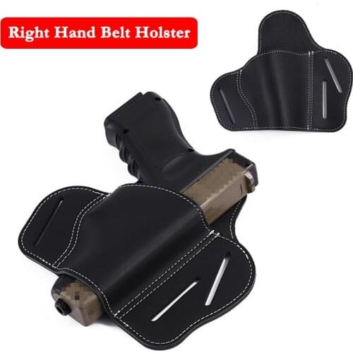Tactical Pistol Gun Leather Holster Fit For Universal Gun M&P SHIELD Glock Gun Right Hand Military Army Belt Holster