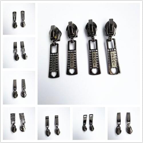 50 pcs nylon 5# gun black zipper head clothing home textile metal slider