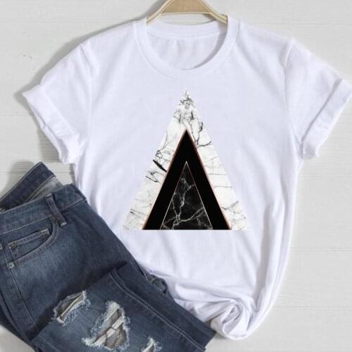 Women Short Sleeve Geometric Kawaii 2021 New Cute Summer Female Tshirts Fashion Clothes Graphic T Top Lady Print Tee T-Shirt