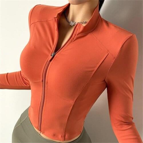 Women Zipper Sports Top Fitness Yoga Jacket Gym Coat Running Shirts Stretchy Training Quick Dry Workout Clothes