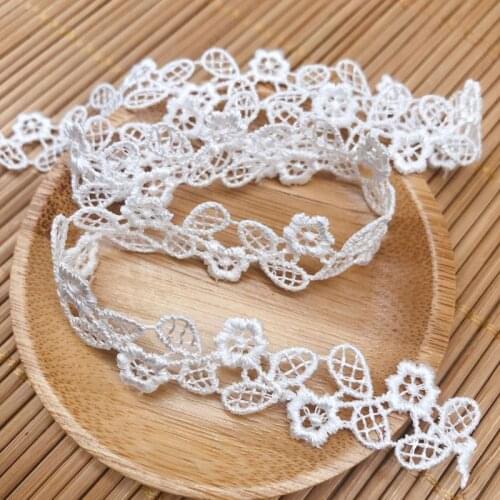 1Yards Best Selling Embroidery Lace Fabric Cotton Lace Trim 1.6cm Ribbon Guipure Crafts Flower Lace Fabric Sewing Applique LQ36