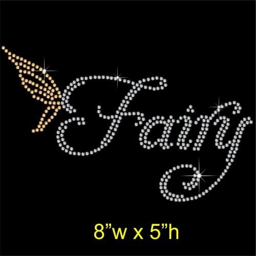 2pc/lot Fairy wings sticker iron on rhinestone transfer designs hot fix rhinestone transfer motifs patches for sweater