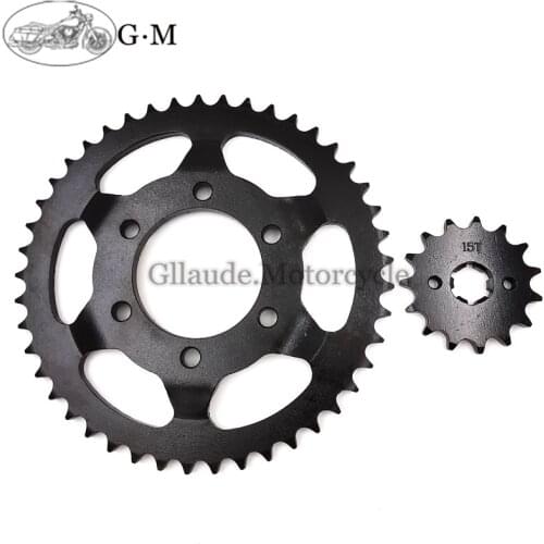 428 Chain Motorcycle Front & Rear Sprocket Geartransmission 45 and 15 Teeth For Yamaha XT225 XT 225 Serow Drum Brake Model 92-07