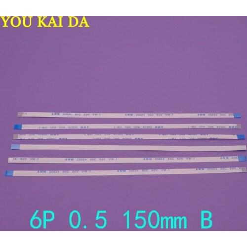 50pcs New FFC FPC flat flexible cable 0.5mm pitch 6 pin 6PIN Reverse Length 150mm Width 3.5mm Ribbon Flex Cable