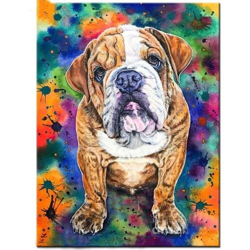 British bulldog diamond painting Full Square Drill 5D DIY Diamond mosaic Cross Stitch Embroidery Round diamond pet dog animal