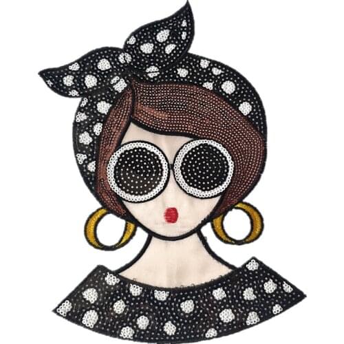 Sequins Patch Ins Dots Women Iron On Patches For Clothing Sequined Large Biker Badge Strange things Stickers Clothes Gifts