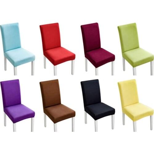 Modern Plain Color Chair Cover Dining Seat Cover Pastoral Hotel Cover Spandex Stretch Elastic Wedding Banquet Chair Covers