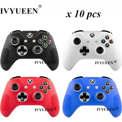 IVYUEEN 10 PCS Anti-Slip Silicone Case for Microsoft Xbox One X S Slim Controller Protective Skin Gamepad Gel Rubber Cover Grips