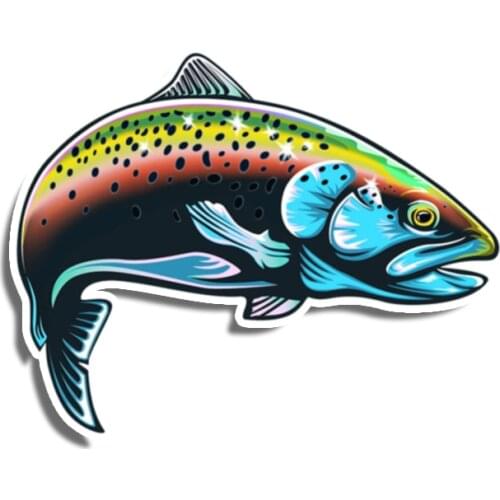 Dawasaru Rainbow Trout Fish Funny Car Sticker Personalized Decal Laptop Motorcycle Auto Accessories Decoration PVC,13cm*10cm