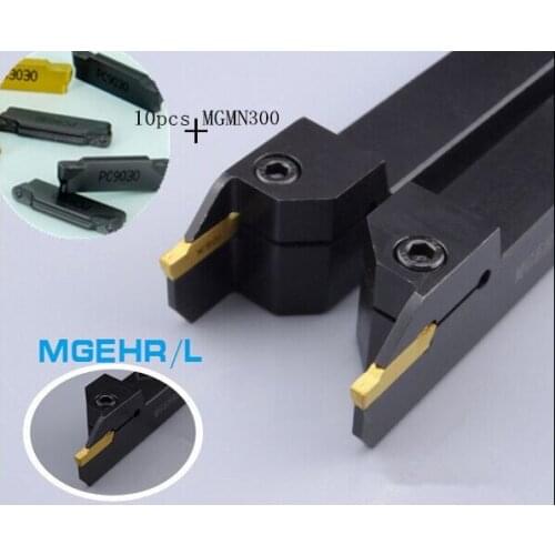 CNC lathe tool holder 12mm MGEHR1212-3 +10PCS Cemented carbide inserts 1 combination cutting plates