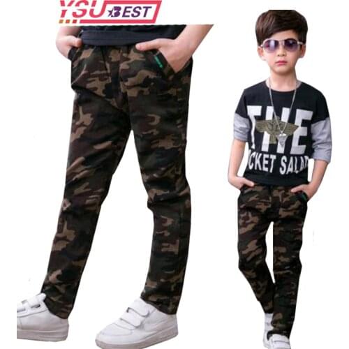Kids Boys Pants 2020 Spring Children Boys Trousers Fashion cotton Camouflage Overalls Pants Patch Pocket Teen Cargo Pants 4-14Y